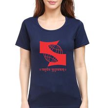 Load image into Gallery viewer, Symbiosis T-Shirt for Women-Navy Blue-Ektarfa.online
