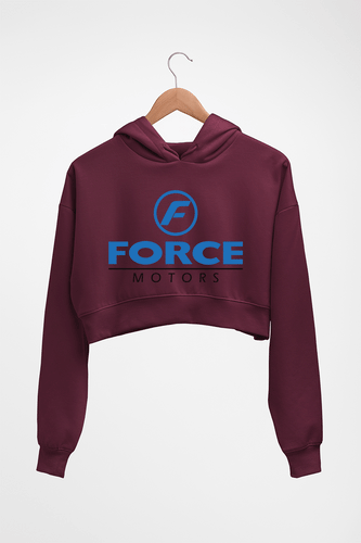 Force Motors Crop HOODIE FOR WOMEN-Maroon-Ektarfa.online