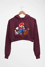 Load image into Gallery viewer, Mario Crop HOODIE FOR WOMEN-Maroon-Ektarfa.online
