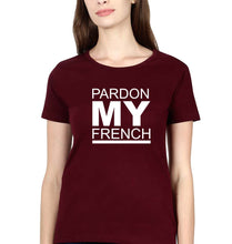 Load image into Gallery viewer, Pardon My French T-Shirt for Women-Maroon-Ektarfa.online
