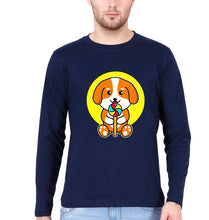 Load image into Gallery viewer, Puppy Full Sleeves T-Shirt for Men-Navy Blue-Ektarfa.online
