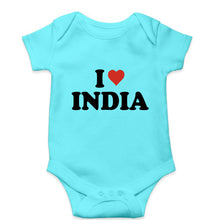 Load image into Gallery viewer, I Love India Kids Romper For Baby Boy/Girl-0-5 Months(18 Inches)-Sky Blue-Ektarfa.online
