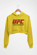 Load image into Gallery viewer, UFC Crop HOODIE FOR WOMEN-Mustard Yellow-Ektarfa.online
