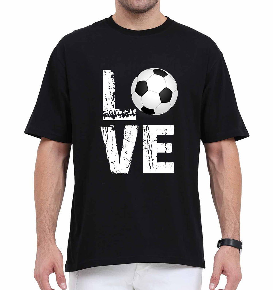 Love Football DNA Oversized T-Shirt for Men-Black-Ektarfa.online