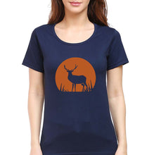Load image into Gallery viewer, Deer T-Shirt for Women-Navy Blue-Ektarfa.online
