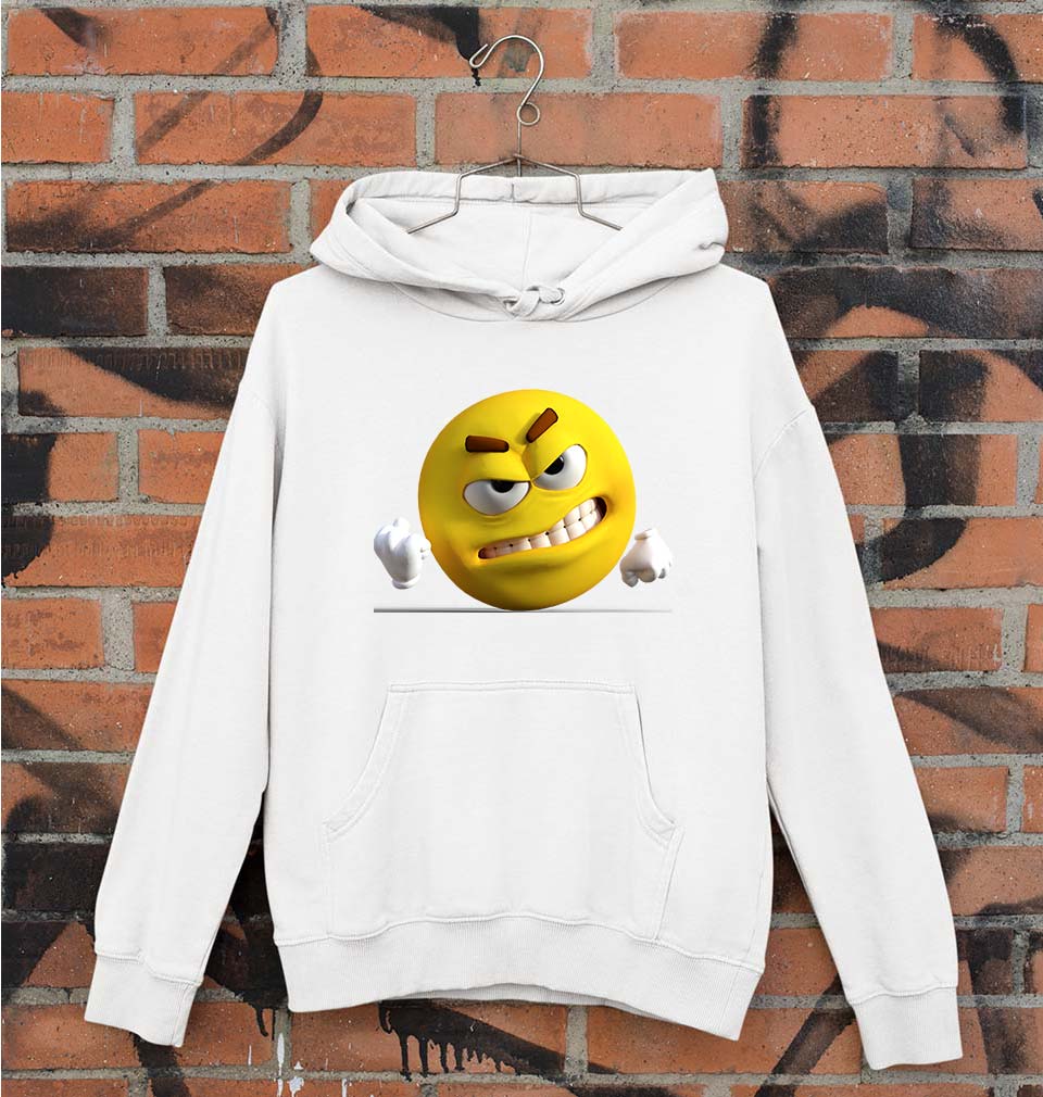 Angry Emoji Unisex Hoodie for Men/Women-White-Ektarfa.online