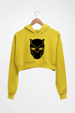 Load image into Gallery viewer, Black Panther Superhero Crop HOODIE FOR WOMEN-Mustard Yellow-Ektarfa.online
