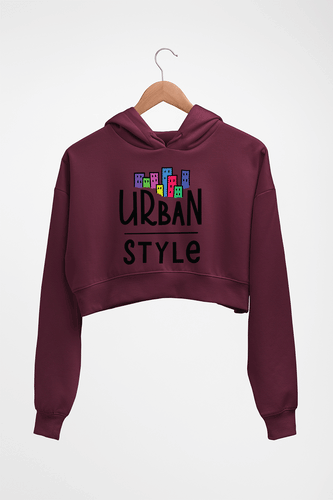 Urban Style Crop HOODIE FOR WOMEN-Maroon-Ektarfa.online