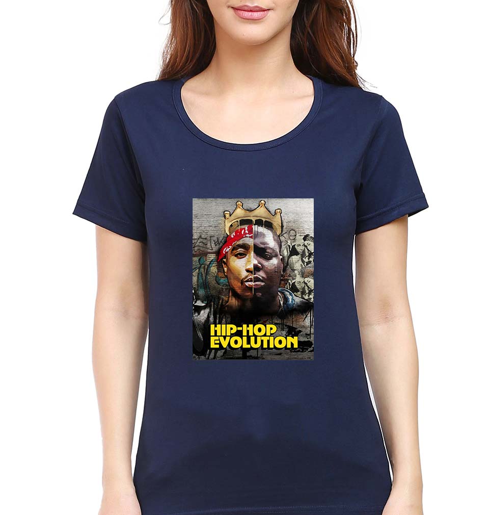 Hip-Hop Evolution T-Shirt for Women-Navy Blue-Ektarfa.online