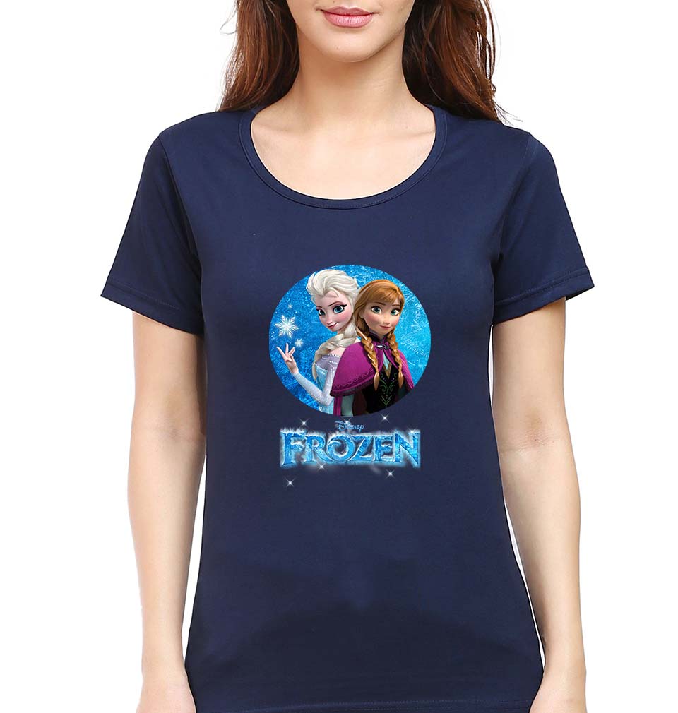 Frozen Elsa T-Shirt for Women-Navy Blue-Ektarfa.online