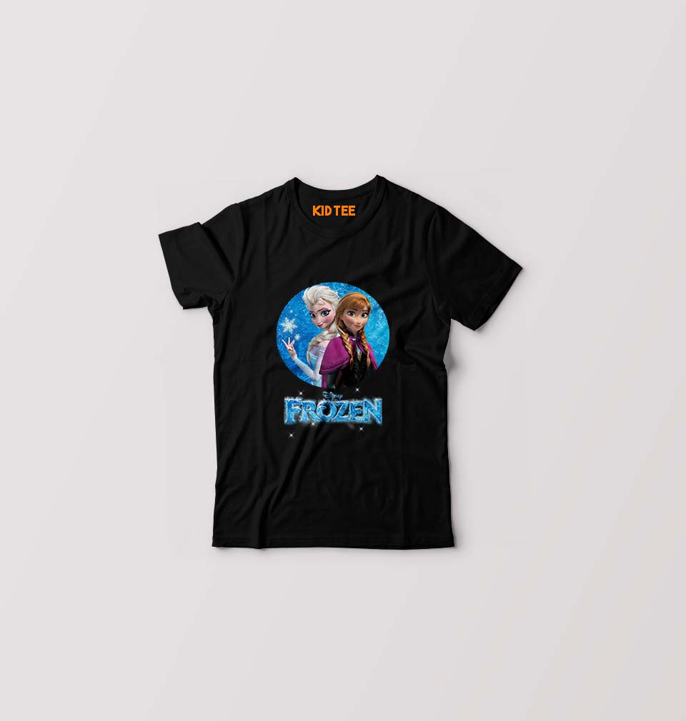 Frozen Elsa Kids T-Shirt for Boy/Girl-Black-Ektarfa.online