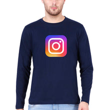 Load image into Gallery viewer, Instagram Full Sleeves T-Shirt for Men-Navy Blue-Ektarfa.online
