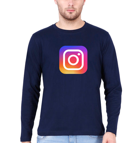 Instagram Full Sleeves T-Shirt for Men-Navy Blue-Ektarfa.online