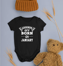 Load image into Gallery viewer, Legends are Born in January Kids Romper For Baby Boy/Girl-0-5 Months(18 Inches)-Black-Ektarfa.online
