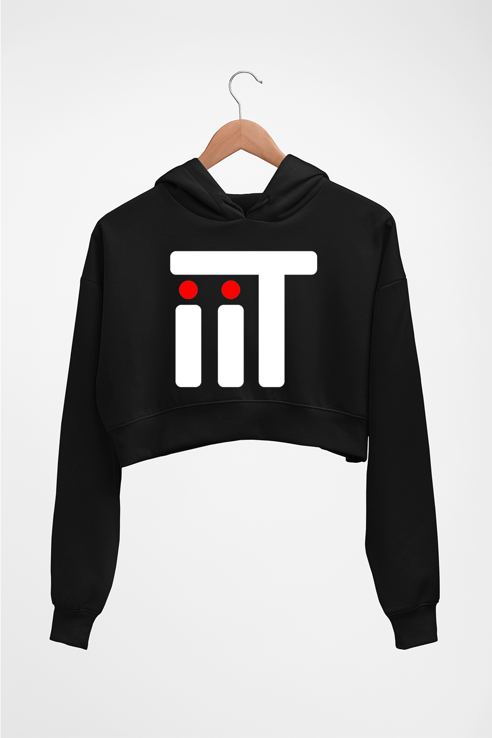 IIT Crop HOODIE FOR WOMEN-Black-Ektarfa.online