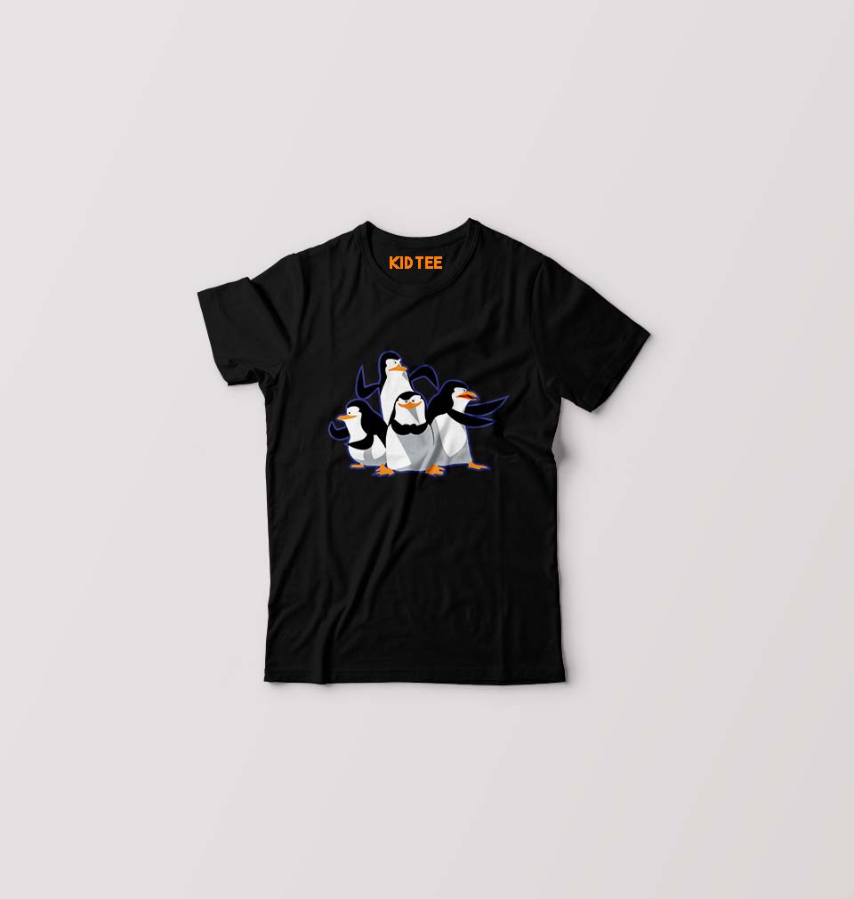 Penguins Fun Mode Kids T-Shirt for Boy/Girl-Black-Ektarfa.online