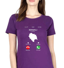 Load image into Gallery viewer, Manali Calling T-Shirt for Women-Purple-Ektarfa.online
