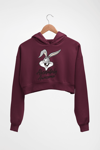 Rabbit Bunny Crop HOODIE FOR WOMEN-Maroon-Ektarfa.online