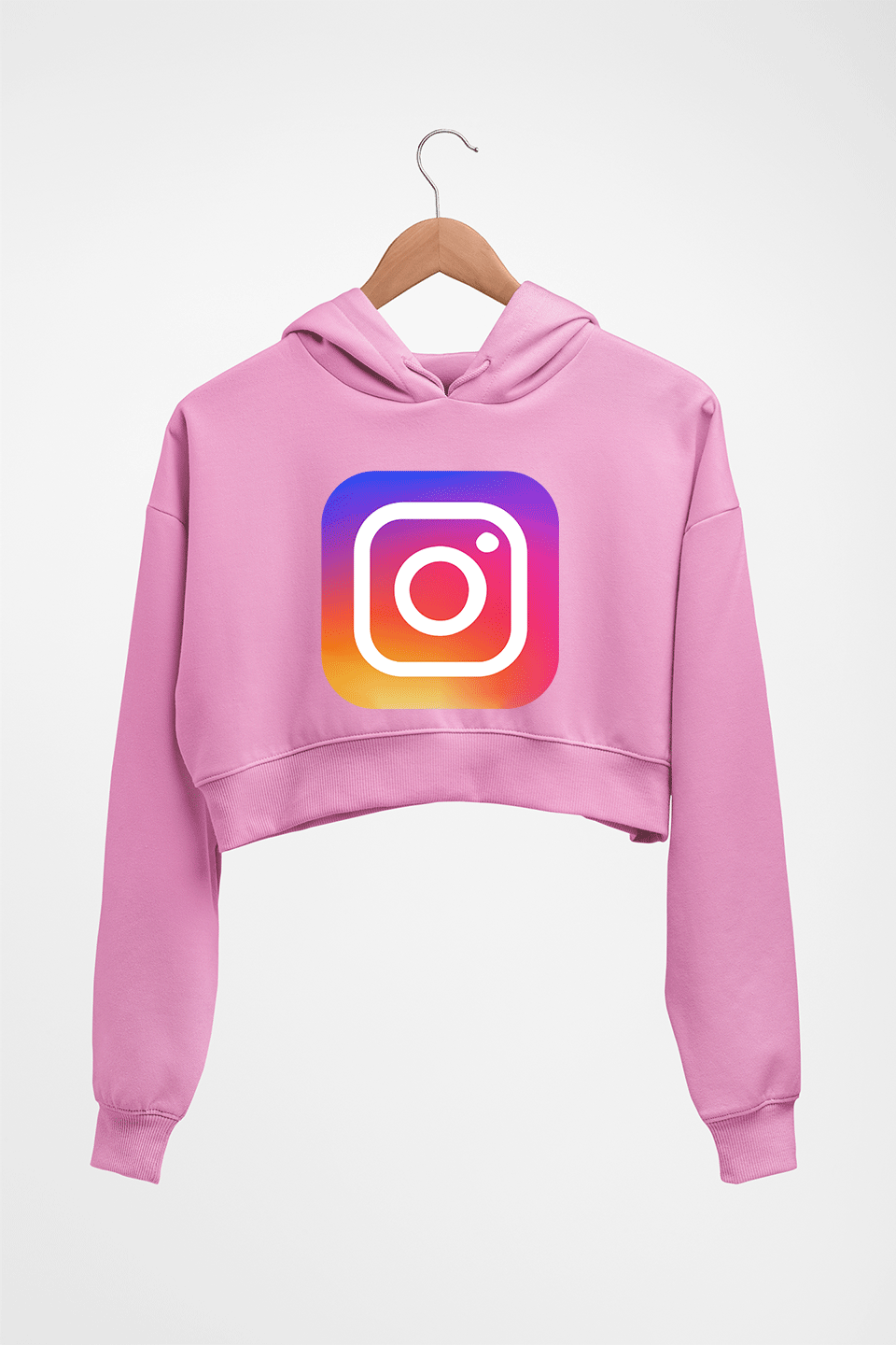 Instagram Crop HOODIE FOR WOMEN-Light Baby Pink-Ektarfa.online