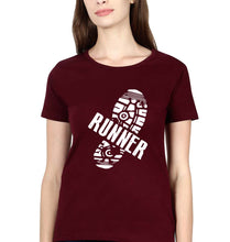 Load image into Gallery viewer, Runner Running T-Shirt for Women-Maroon-Ektarfa.online

