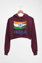 Load image into Gallery viewer, India Crop HOODIE FOR WOMEN-Maroon-Ektarfa.online

