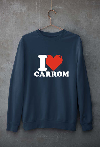 I Love Carrom Unisex Sweatshirt for Men/Women-Navy blue-Ektarfa.online
