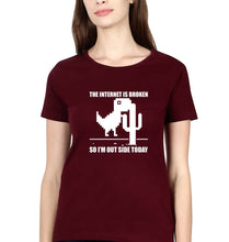 Load image into Gallery viewer, Internet T-Shirt for Women-Maroon-Ektarfa.online
