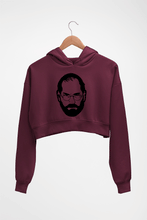 Load image into Gallery viewer, Steve Jobs Crop HOODIE FOR WOMEN-Maroon-Ektarfa.online
