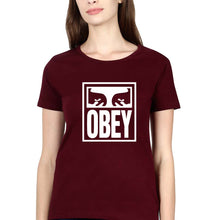 Load image into Gallery viewer, Obey T-Shirt for Women-Maroon-Ektarfa.online
