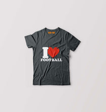 Load image into Gallery viewer, I Love Football Kids T-Shirt for Boy/Girl-Steal Grey-Ektarfa.online
