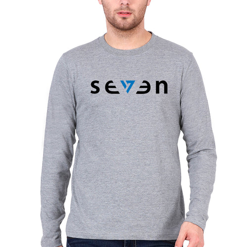 Seven MS Dhoni Full Sleeves T-Shirt for Men-Grey Melange-Ektarfa.online