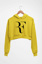 Load image into Gallery viewer, Roger Federer(RF) Crop HOODIE FOR WOMEN-Mustard Yellow-Ektarfa.online
