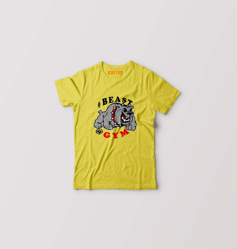 Beast Gym Kids T-Shirt for Boy/Girl-Yellow-Ektarfa.online