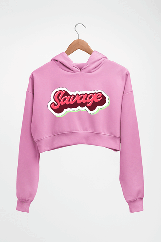 Savage Crop HOODIE FOR WOMEN-Light Baby Pink-Ektarfa.online