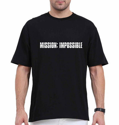 Mission Impossible (MI) Oversized T-Shirt for Men-Black-Ektarfa.online