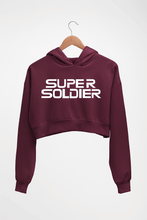 Load image into Gallery viewer, Super Soldier Crop HOODIE FOR WOMEN-Maroon-Ektarfa.online
