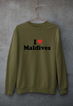 Load image into Gallery viewer, I Love Maldives Unisex Sweatshirt for Men/Women-Olive Green-Ektarfa.online

