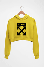 Load image into Gallery viewer, Off White Crop HOODIE FOR WOMEN-Mustard Yellow-Ektarfa.online
