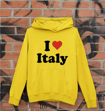 Load image into Gallery viewer, I Love Italy Unisex Hoodie for Men/Women-Mustard Yellow-Ektarfa.online
