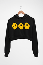 Load image into Gallery viewer, Smiley Crop HOODIE FOR WOMEN-Black-Ektarfa.online
