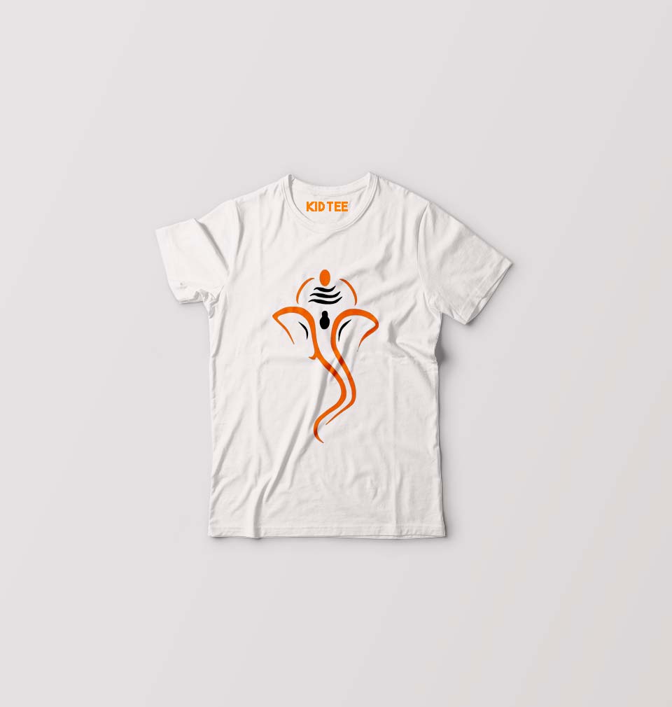 Shree Ganesh Kids T-Shirt for Boy/Girl-White-Ektarfa.online