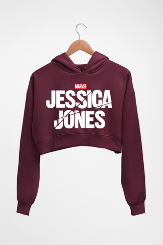 Jessica Jones Crop HOODIE FOR WOMEN-Maroon-Ektarfa.online