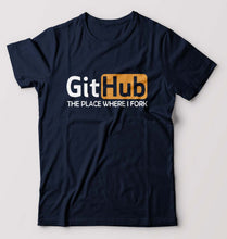 Load image into Gallery viewer, GitHub T-Shirt for Men-Navy Blue-Ektarfa.online
