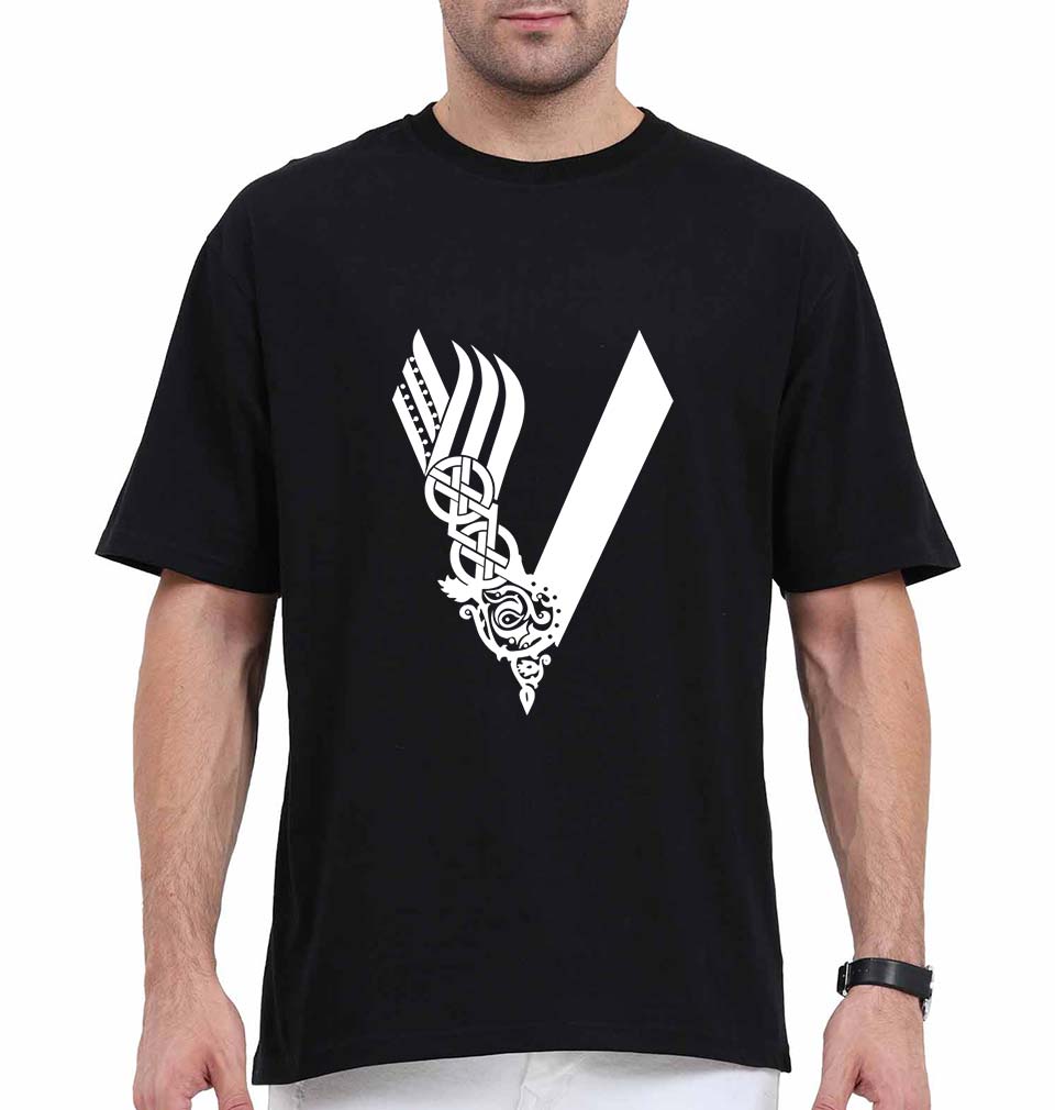 Vikings Oversized T-Shirt for Men-Black-Ektarfa.online