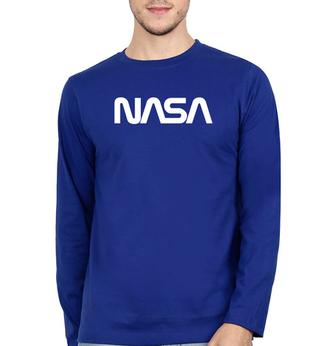 Nasa Full Sleeves T-Shirt for Men-Royal Blue-Ektarfa.online