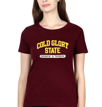 Load image into Gallery viewer, Varsity Cold Glory T-Shirt for Women-Maroon-Ektarfa.online
