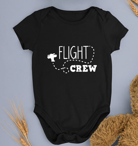 Flight Crew Kids Romper For Baby Boy/Girl-0-5 Months(18 Inches)-Black-Ektarfa.online