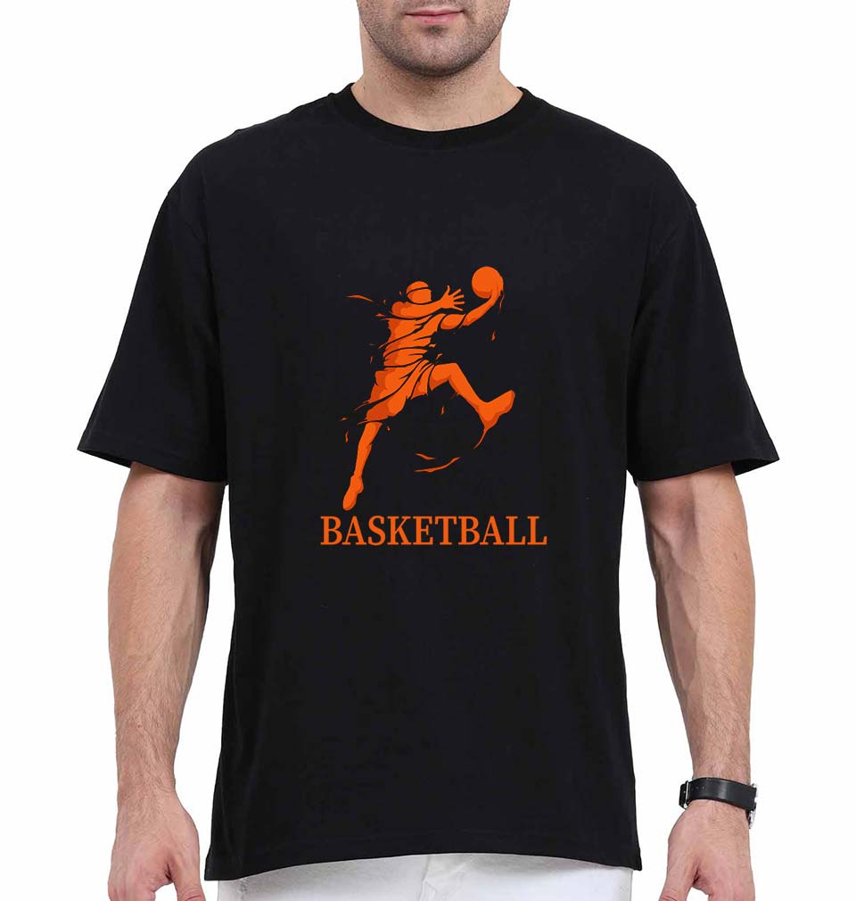 NBA Basketball Oversized T-Shirt for Men-Black-Ektarfa.online