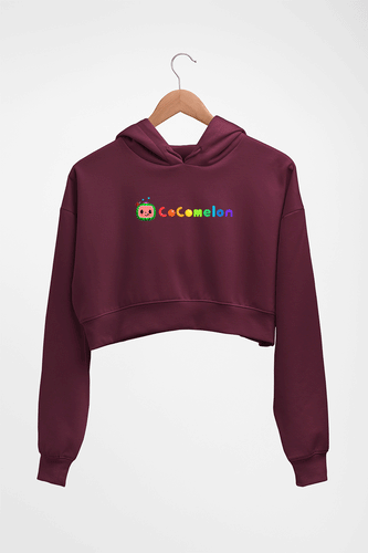 CoComelon Crop HOODIE FOR WOMEN-Maroon-Ektarfa.online