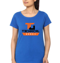 Load image into Gallery viewer, Technical Guruji(Gaurav Chaudhary) T-Shirt for Women-Royal Blue-Ektarfa.online
